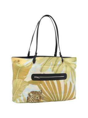 Salvatore Ferragamo Tote Bag Nylon Yellow Silver